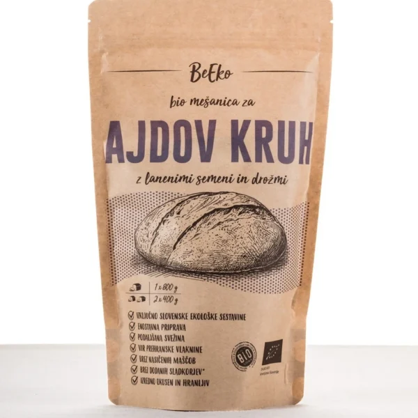 Bio mešanica za ajdov kruh z lanenimi semeni 500g